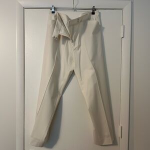 Lafayette 148 New York Irving Stretch Wool Pants Cream Color